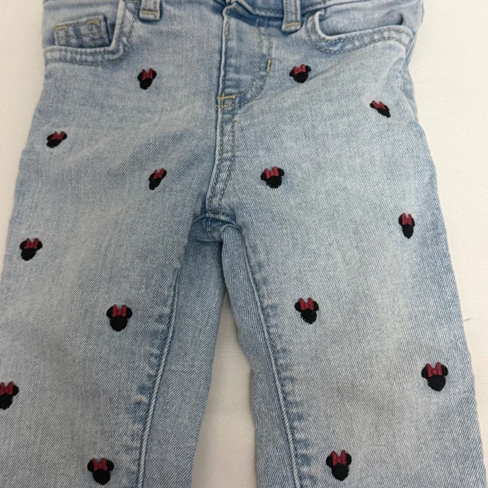 Disney Jumping Beans Minnie Mouse Embroidered Light Wash Jeans 18M Blue Kids‎